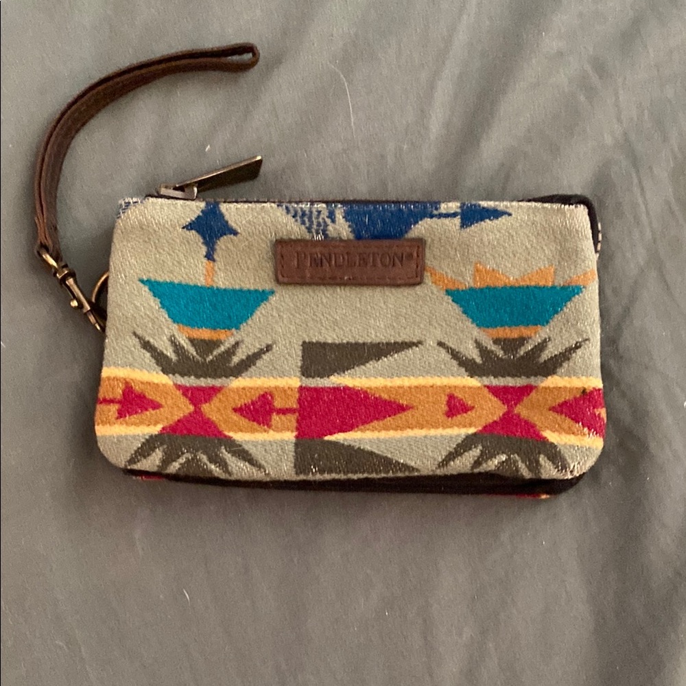 Pendleton Geometric Pattern Wristlet Clutch